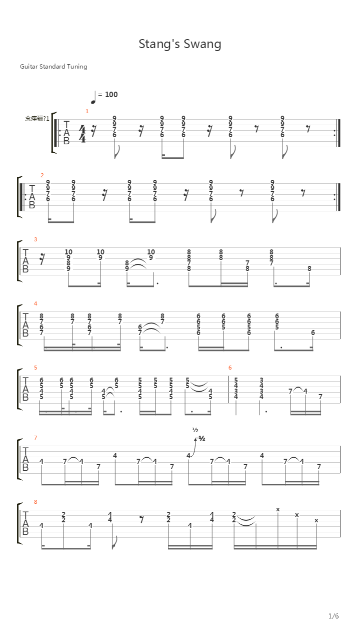 Stangs Swang吉他谱