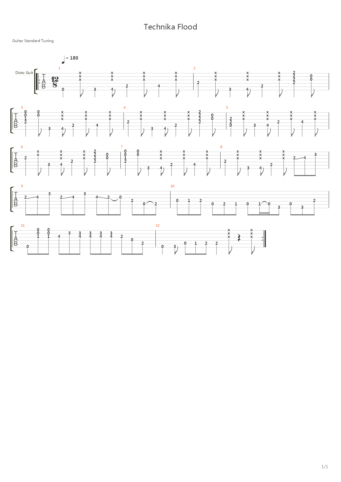 Technika Flood吉他谱