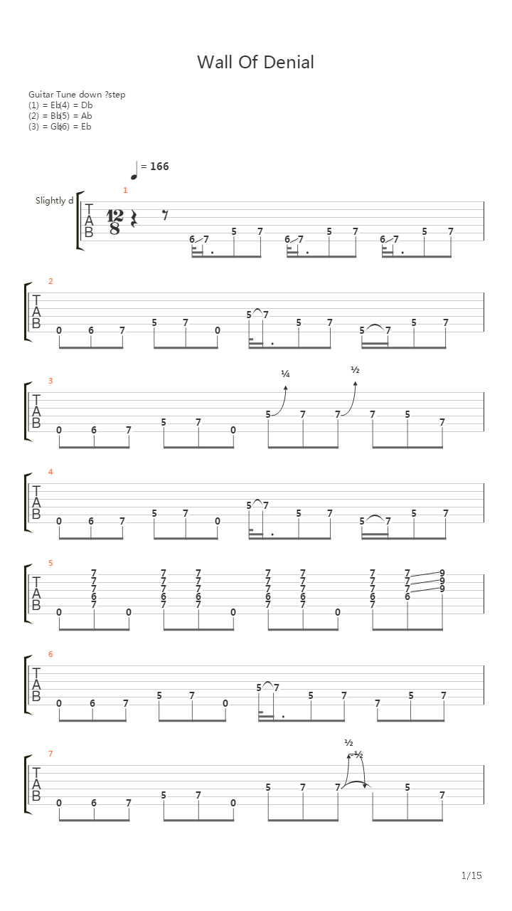 Wall Of Denial吉他谱