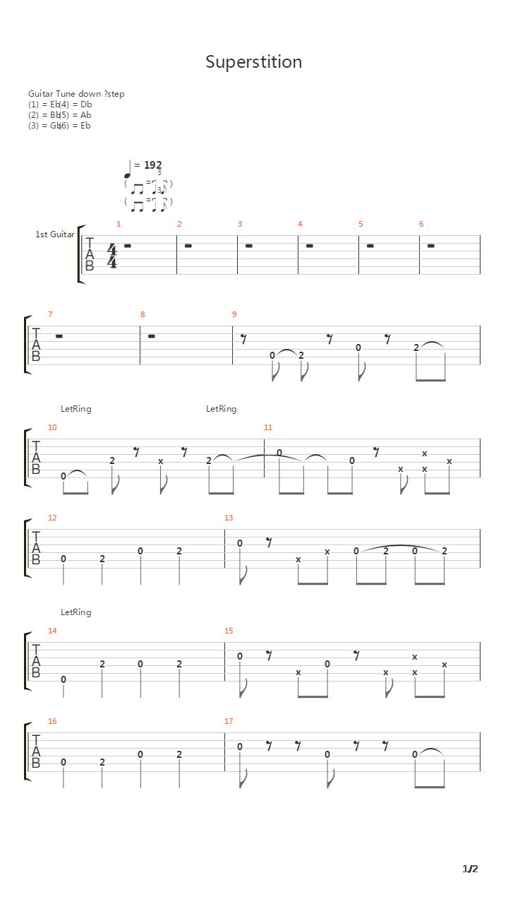 Superstition吉他谱