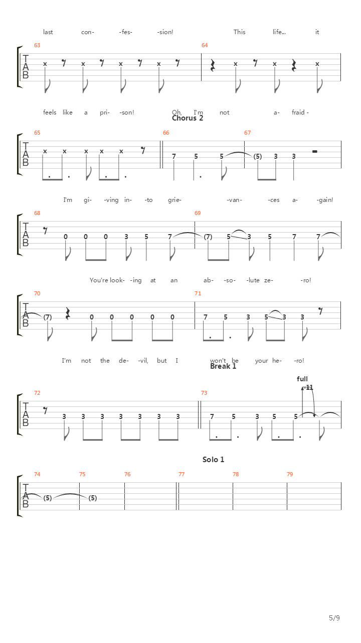 Absolute Zero吉他谱