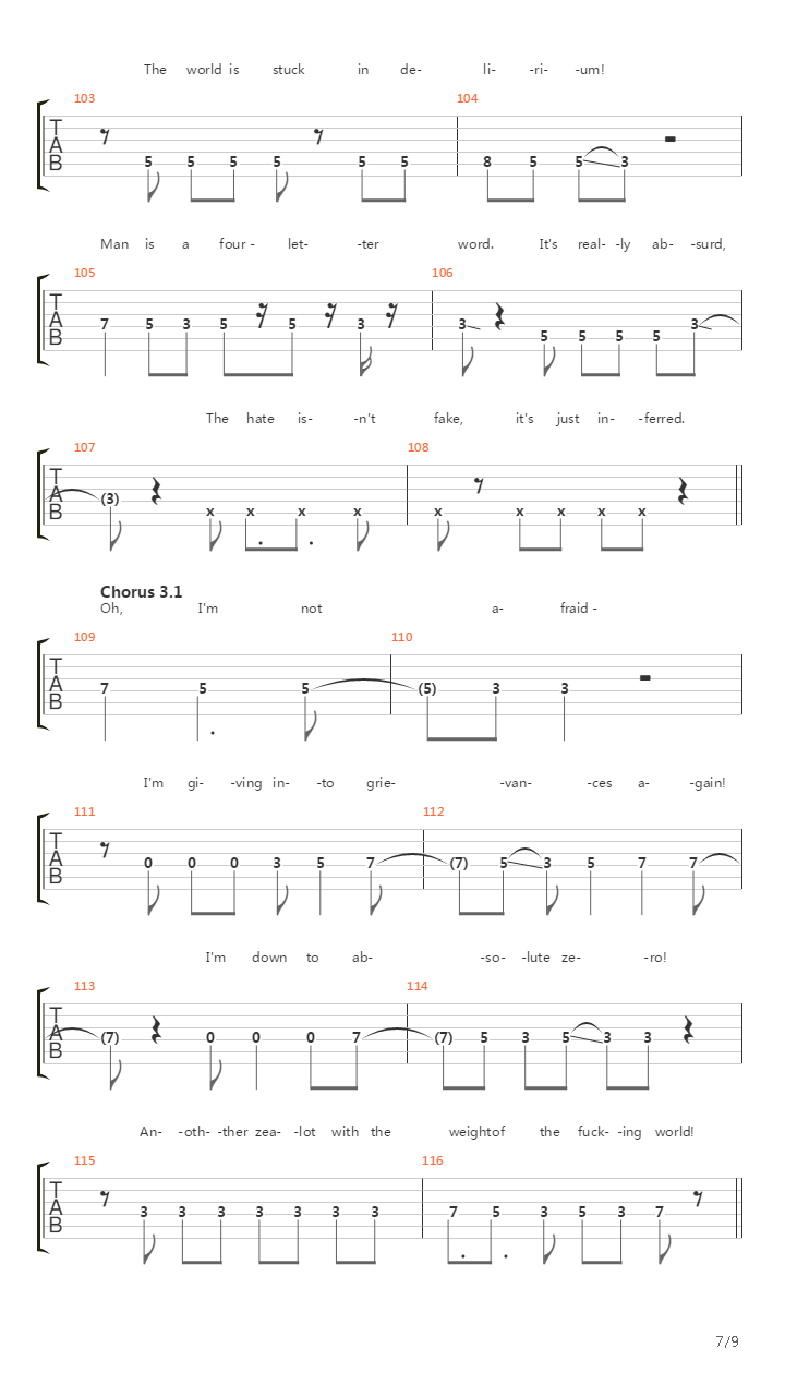 Absolute Zero吉他谱