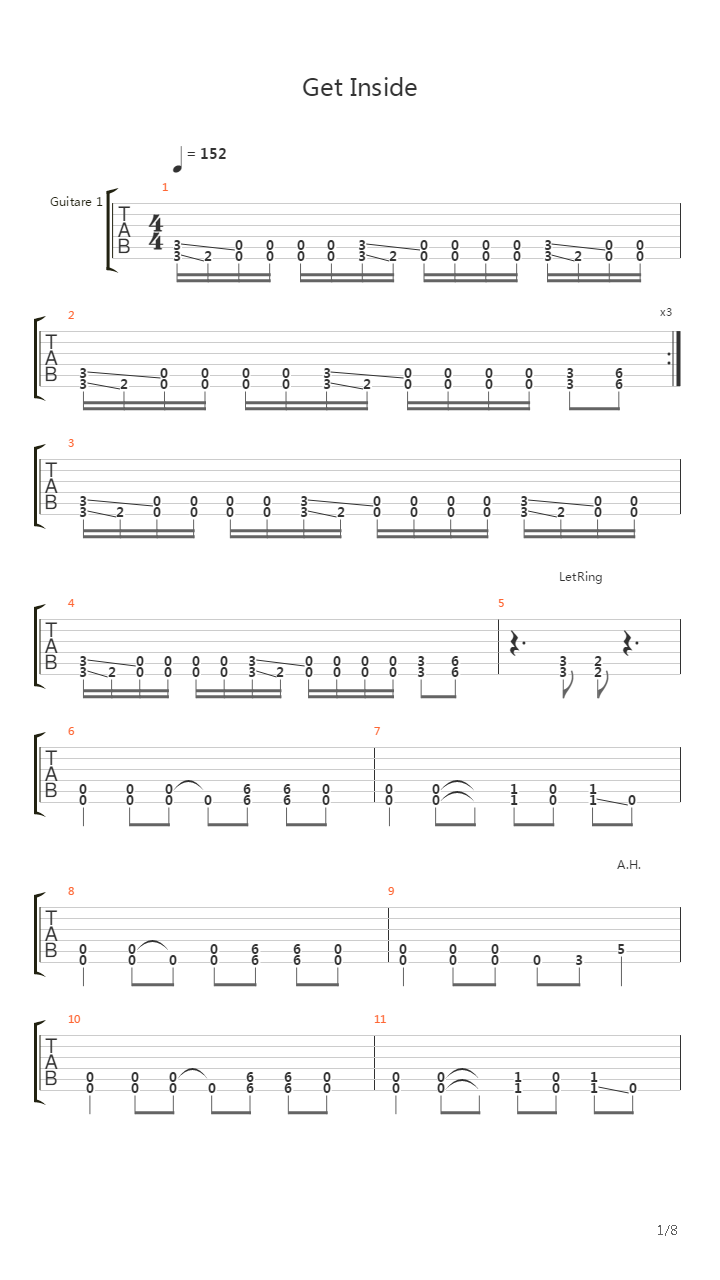 Get Inside吉他谱