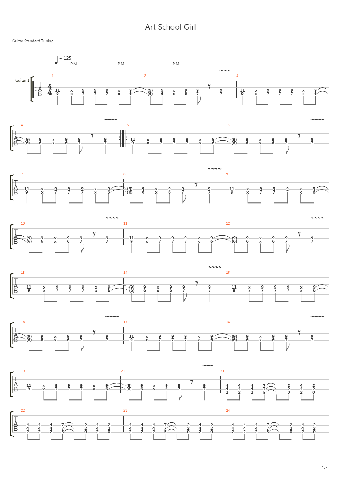 Art School Girl吉他谱