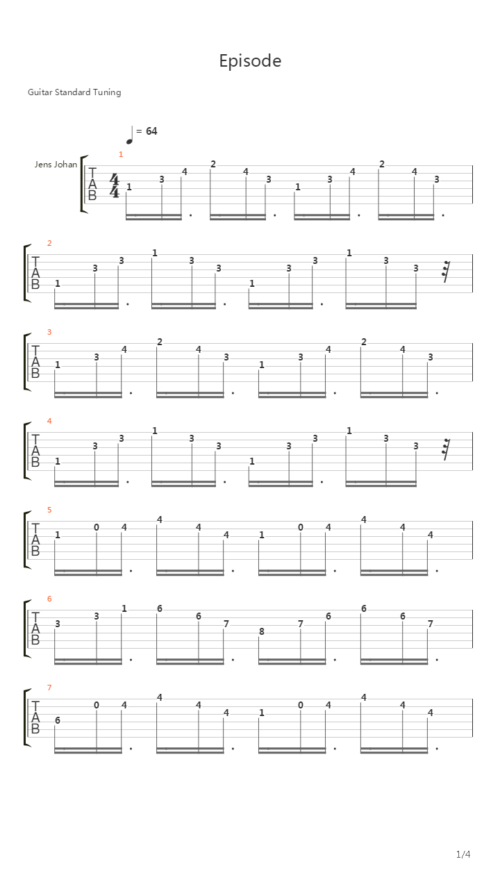 Episode吉他谱