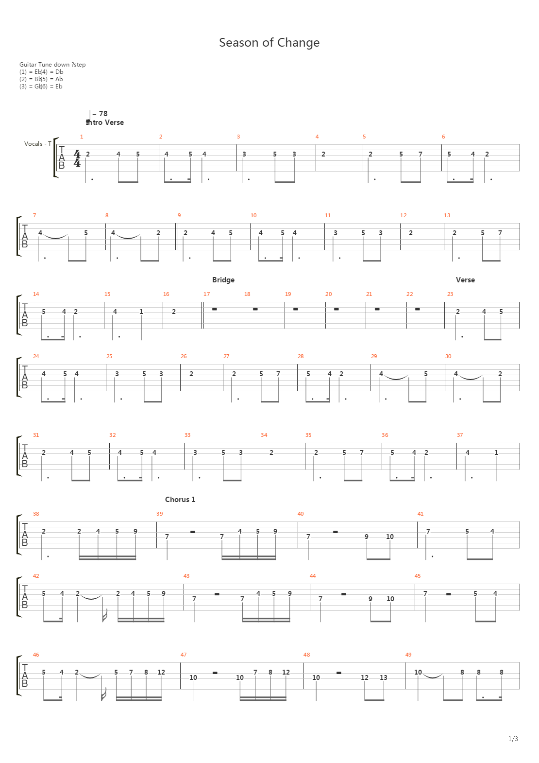Season Of Change吉他谱