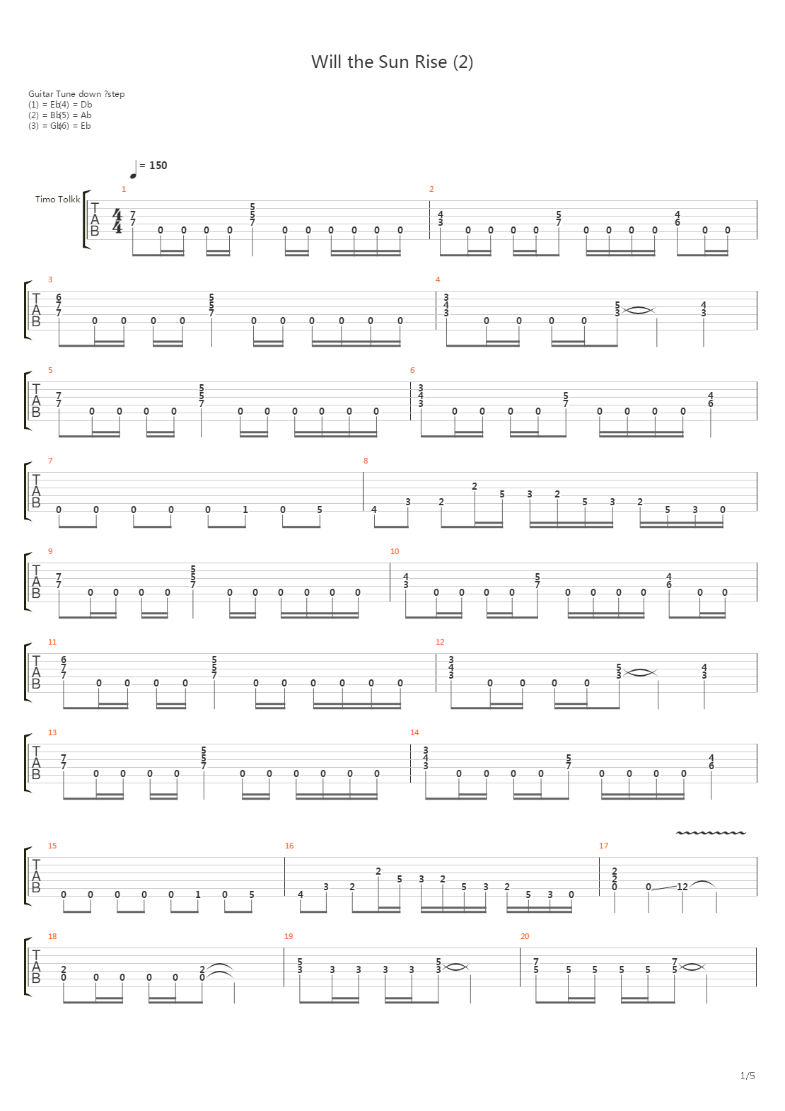 Will the Sun Rise吉他谱