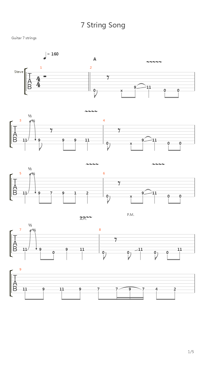 7 String Song吉他谱