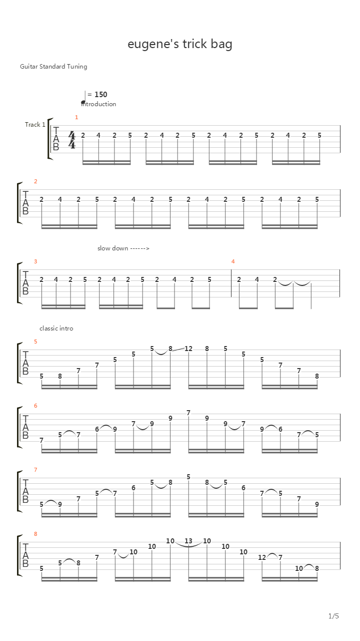 Eugenes Trick Bag吉他谱