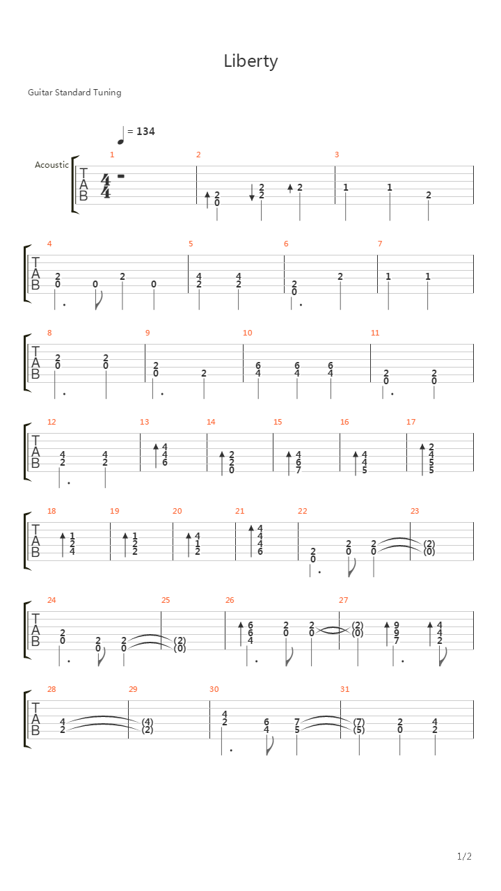 Liberty吉他谱