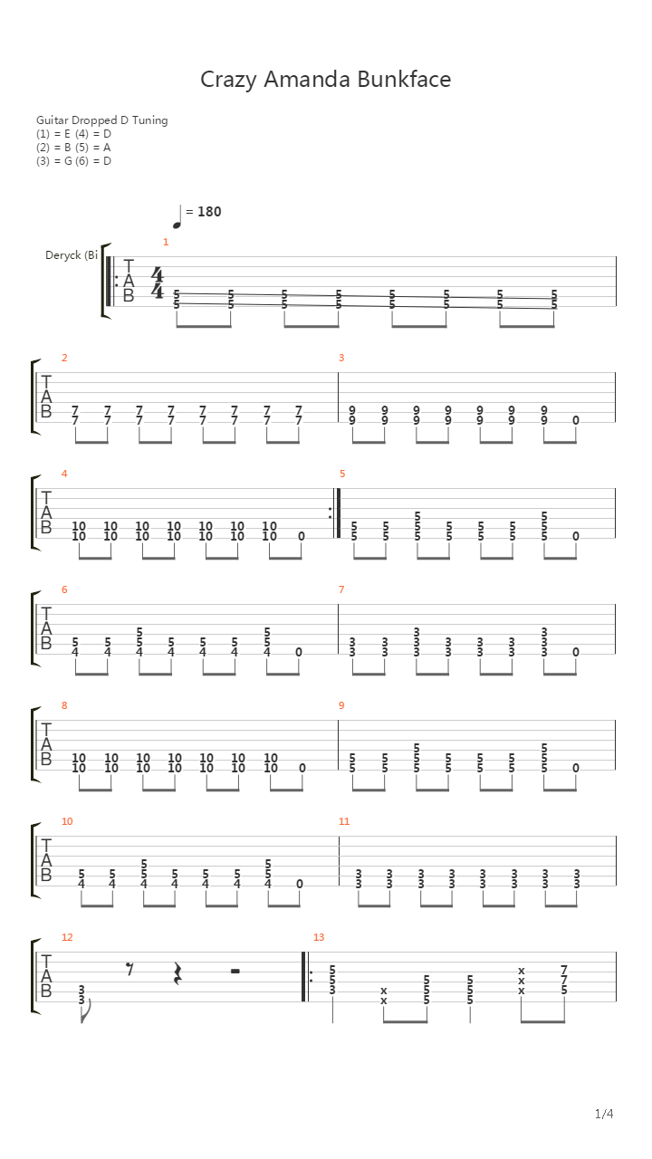 Crazy Amanda Bunkface吉他谱