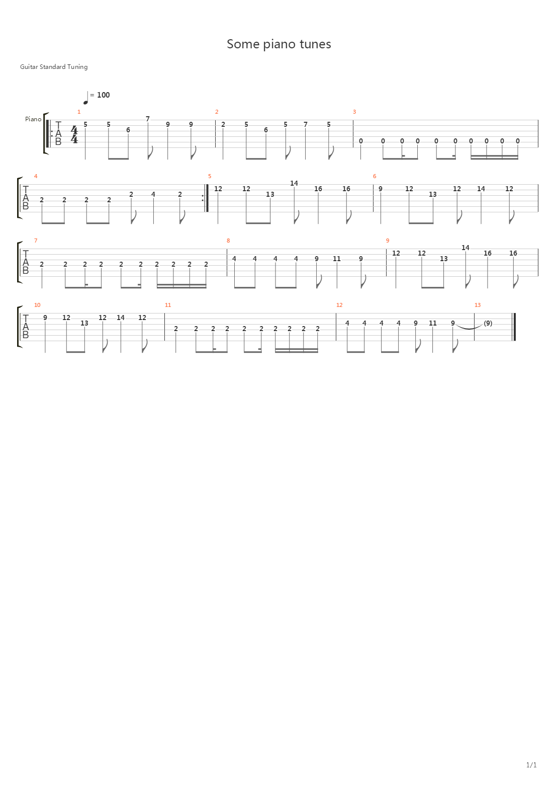 Some Piano Tunes吉他谱