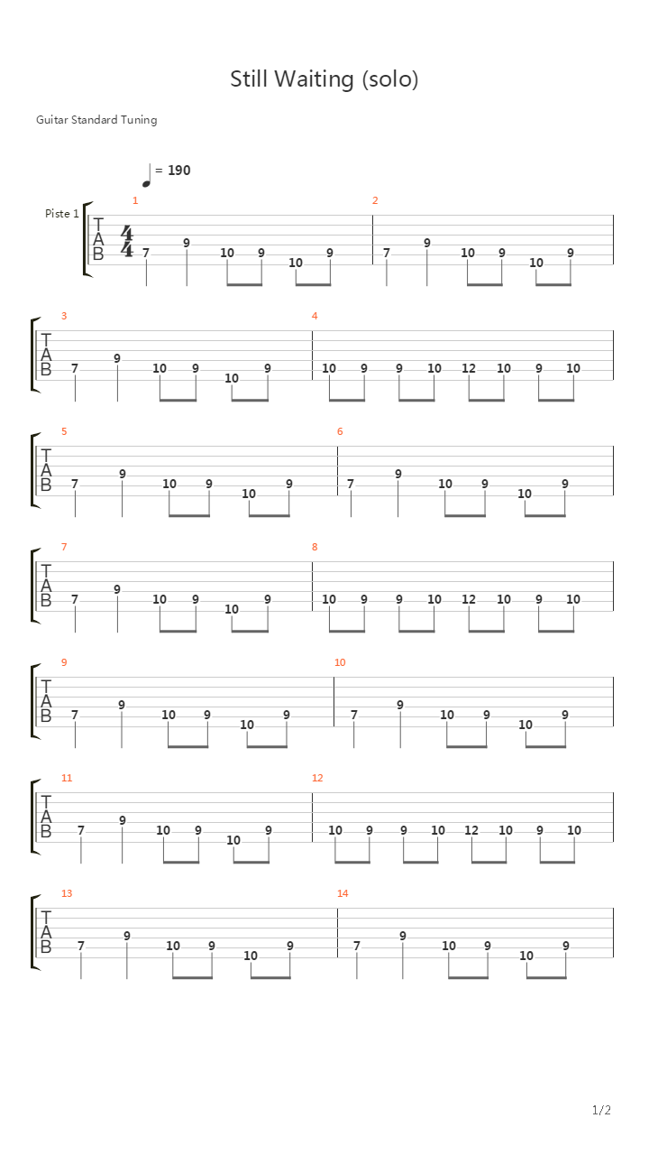 Still Waiting (solo)吉他谱