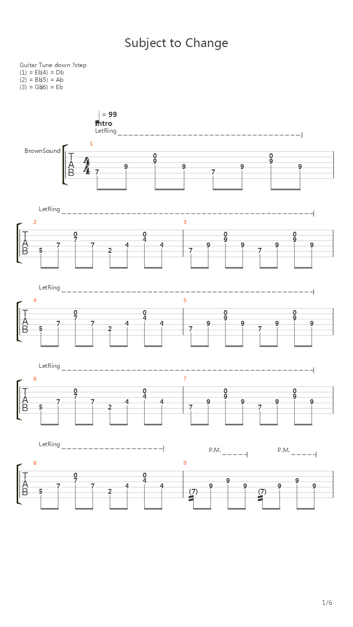 Subject To Change吉他谱