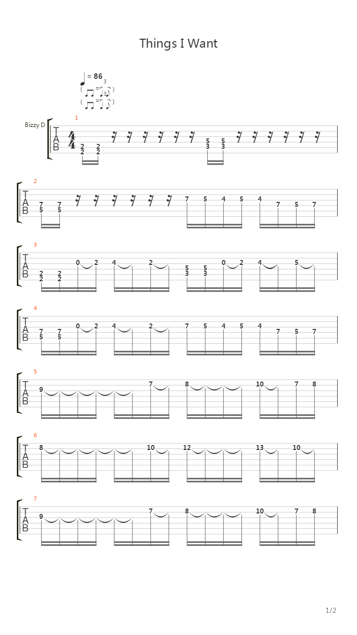 Things I Want (intro)吉他谱
