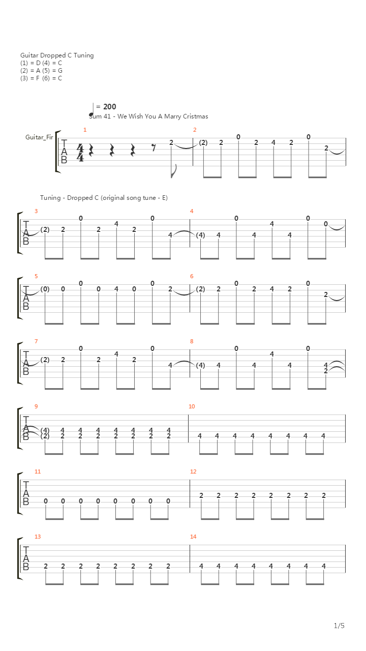 We Wish You A Merry Christmas吉他谱