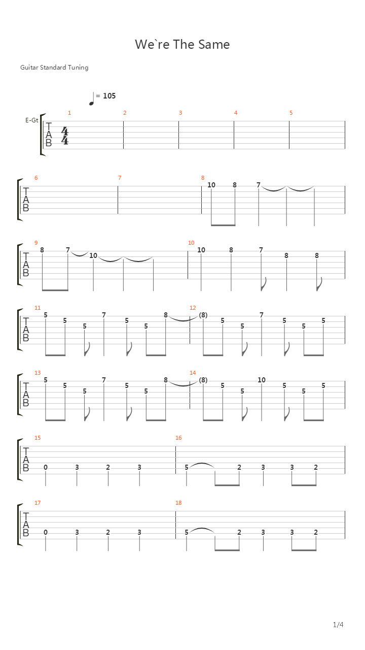We`re The Same吉他谱