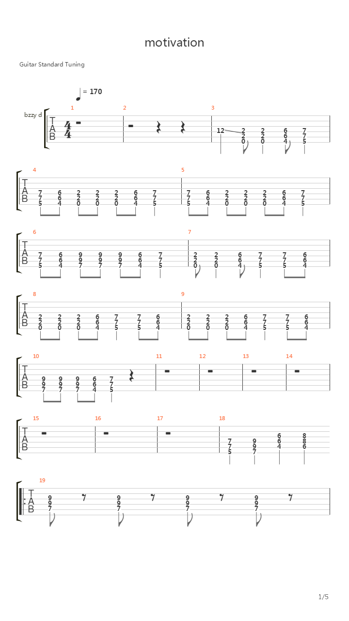 motivation吉他谱