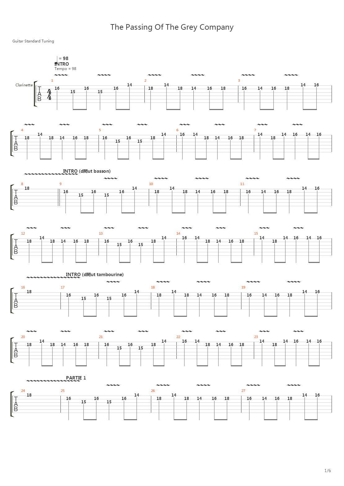 The Passing Of The Grey Company吉他谱