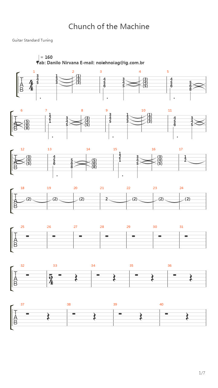 Chunch of the Machine吉他谱