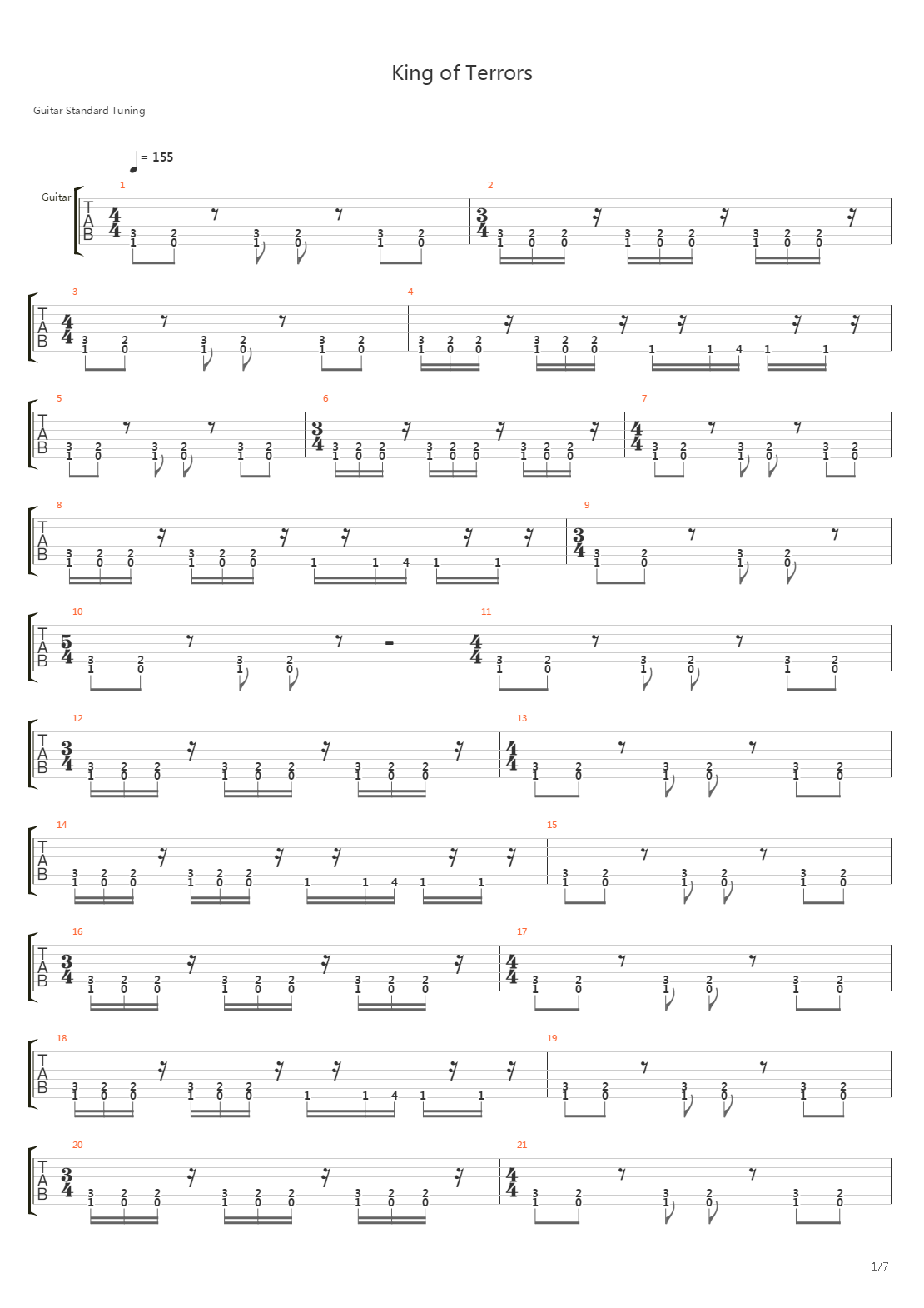 King of Terrors吉他谱
