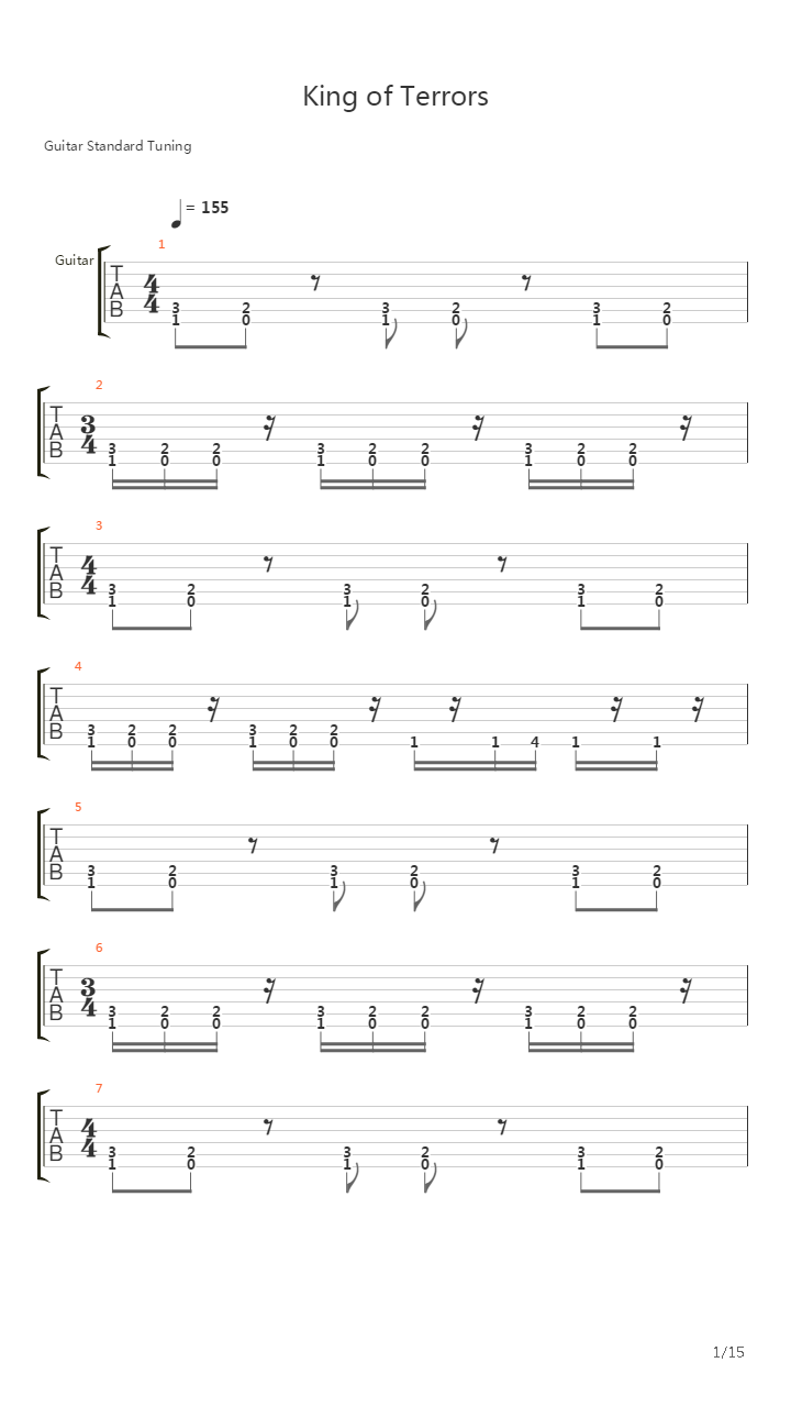 King of Terrors吉他谱