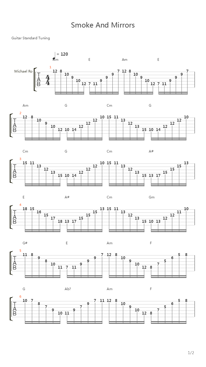 Somke and Mirrors吉他谱