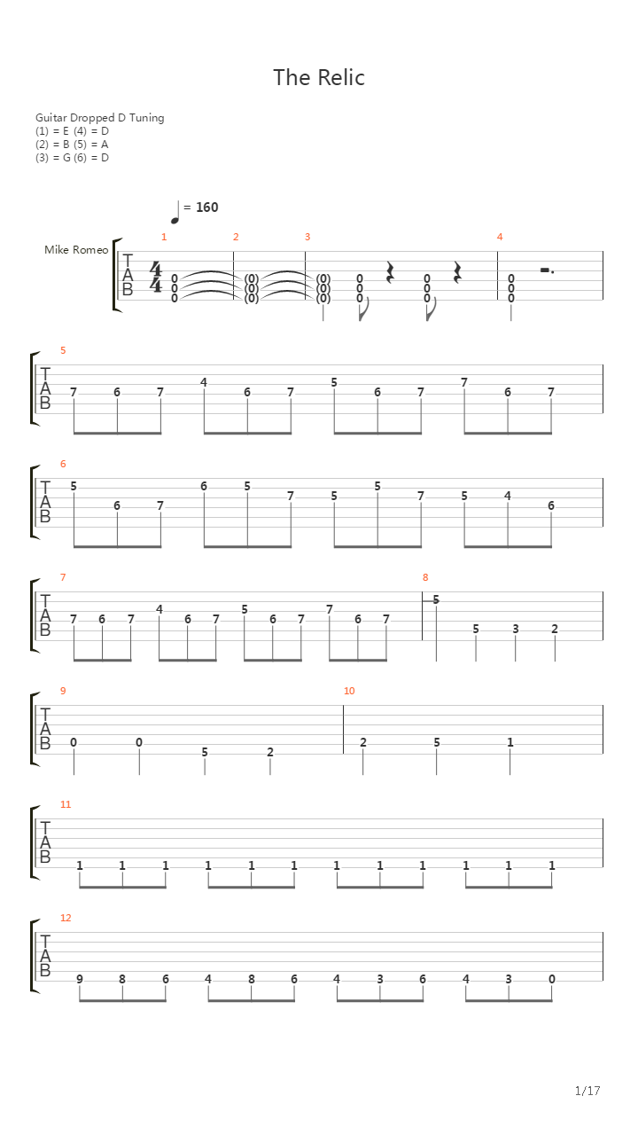 The Relic吉他谱