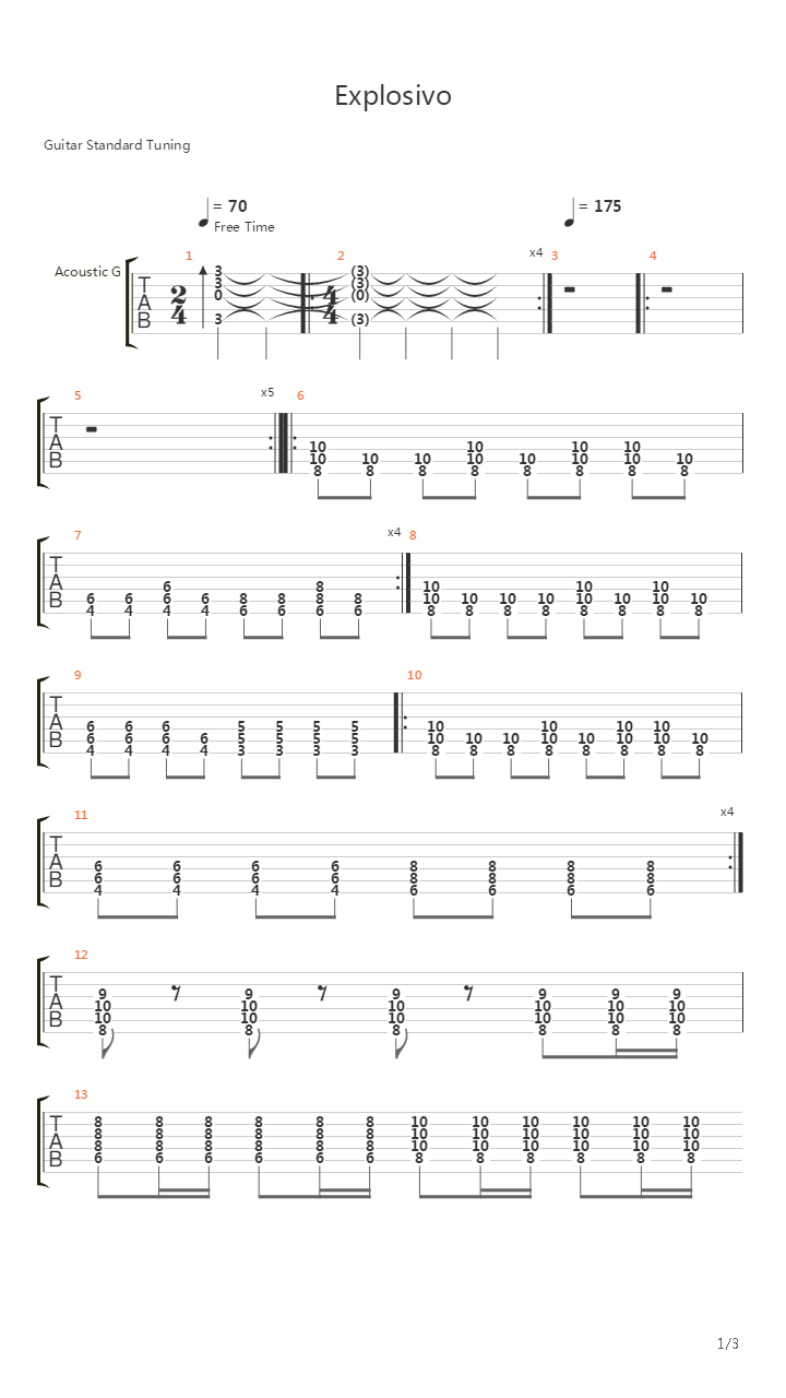 Explosivo吉他谱
