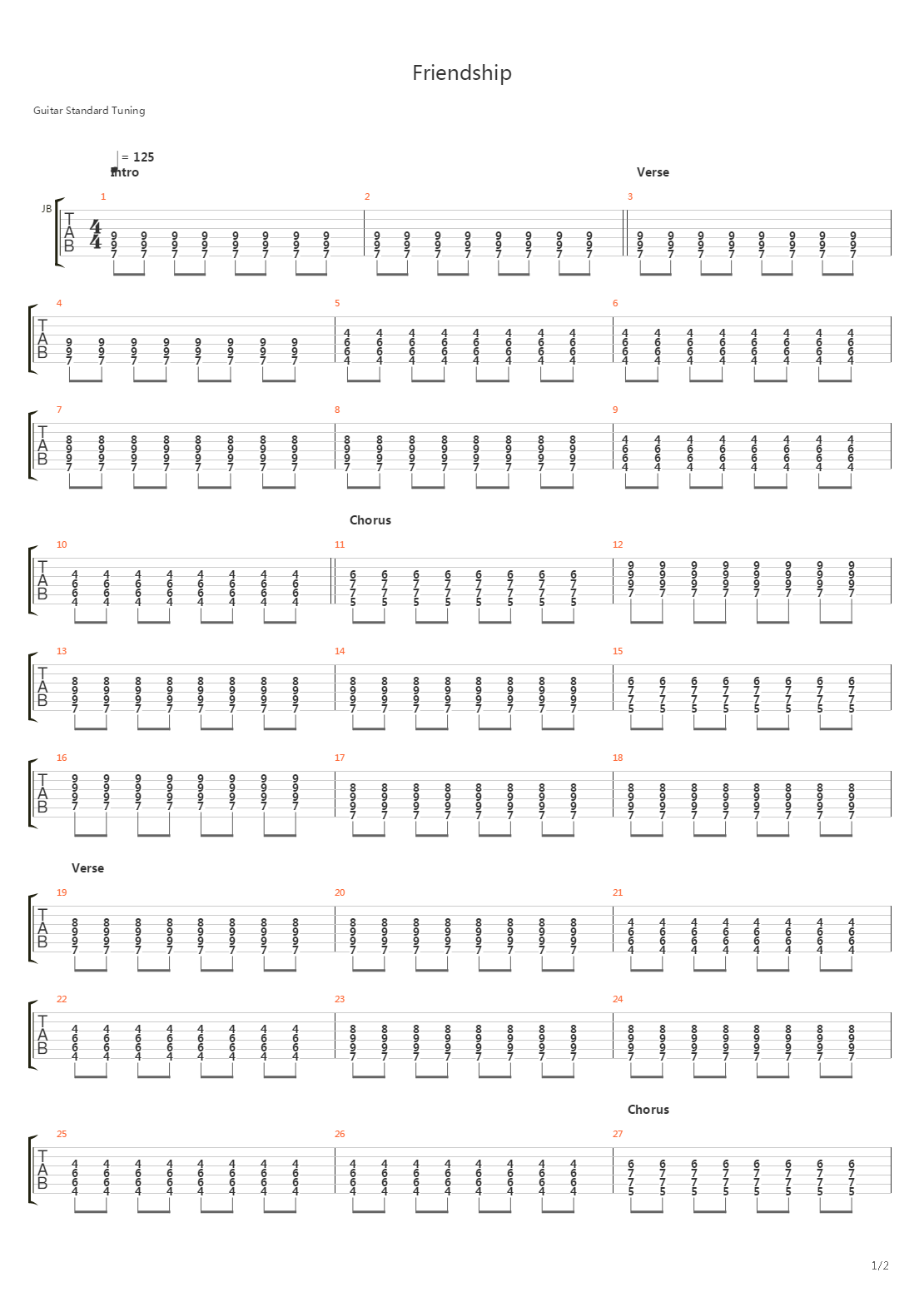 Friendship吉他谱