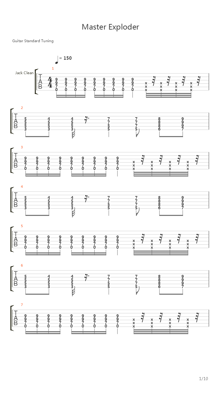 Master Exploder吉他谱