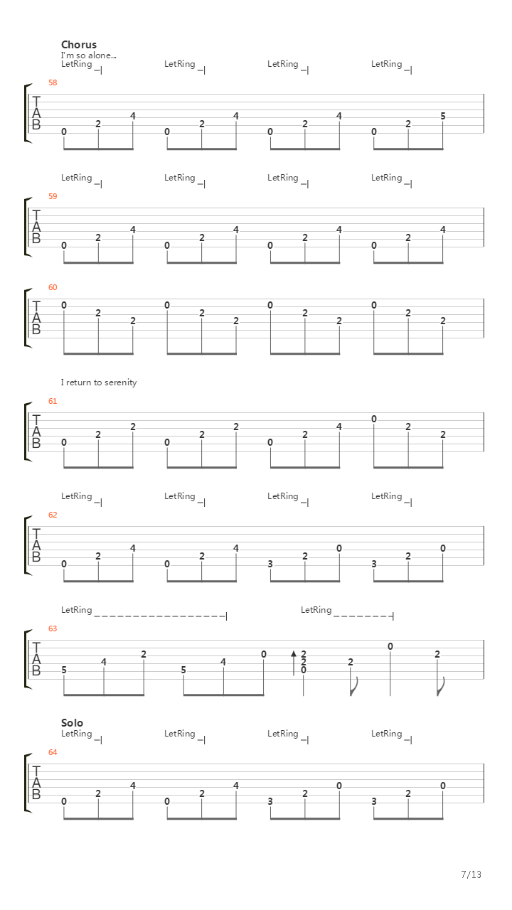 Return To Serenity吉他谱