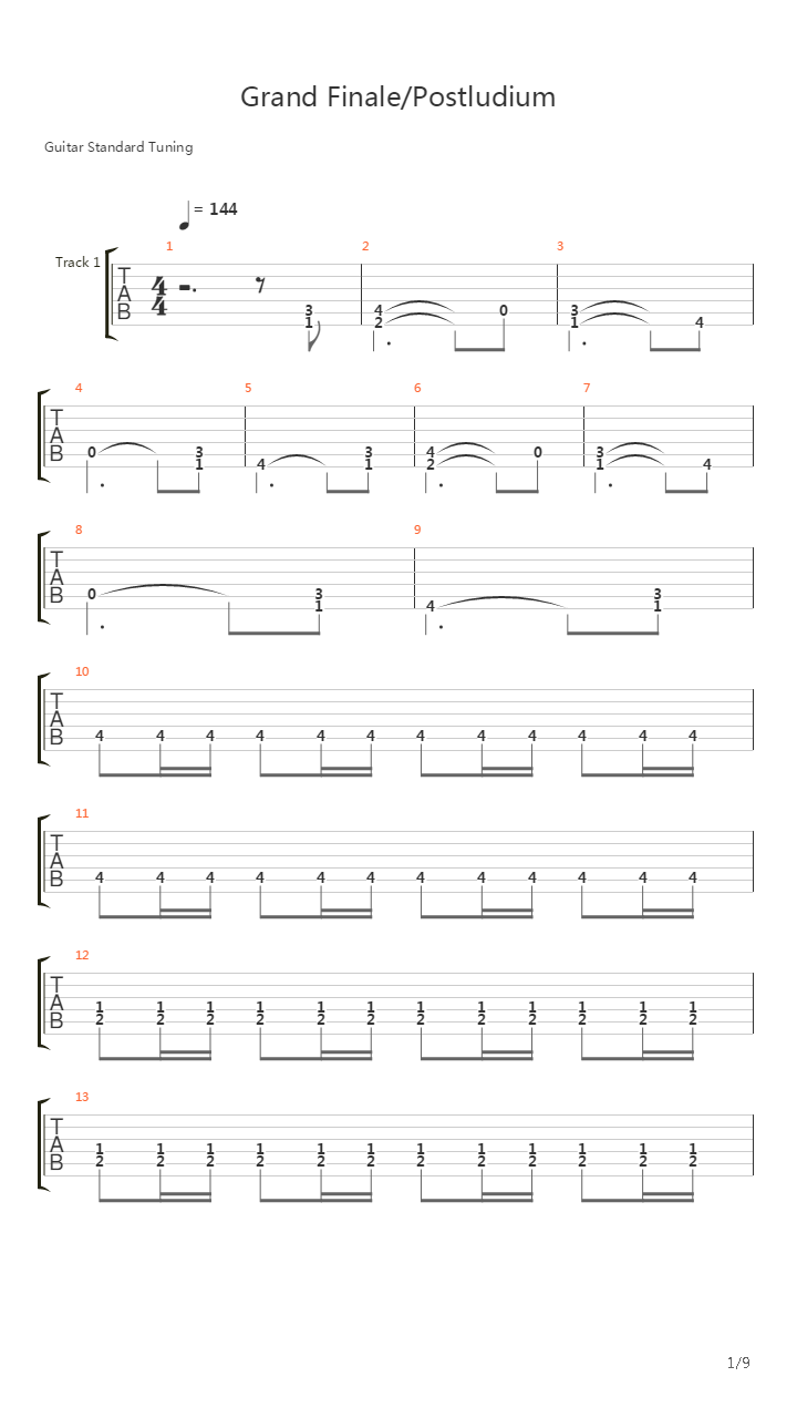 Grand Finale Postudium吉他谱