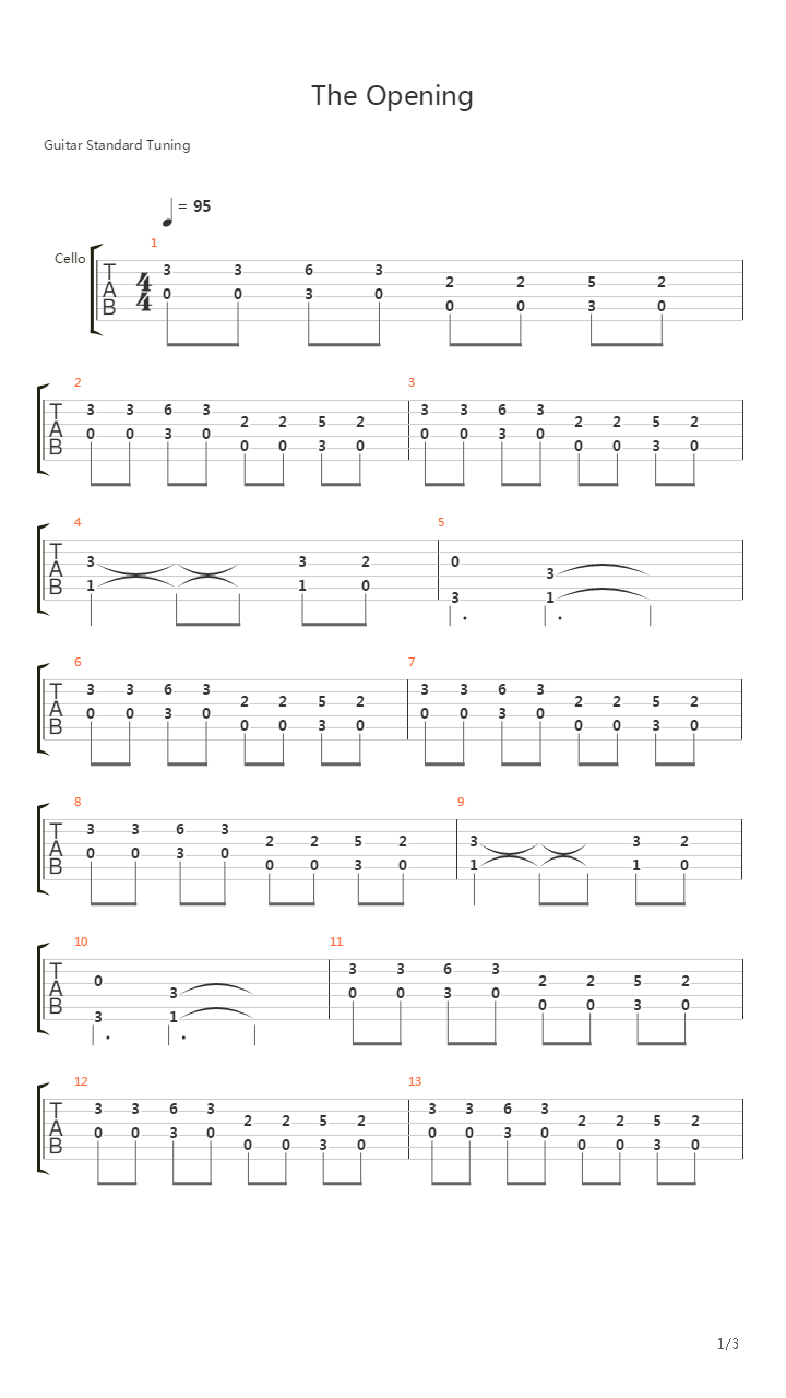 The Opening吉他谱