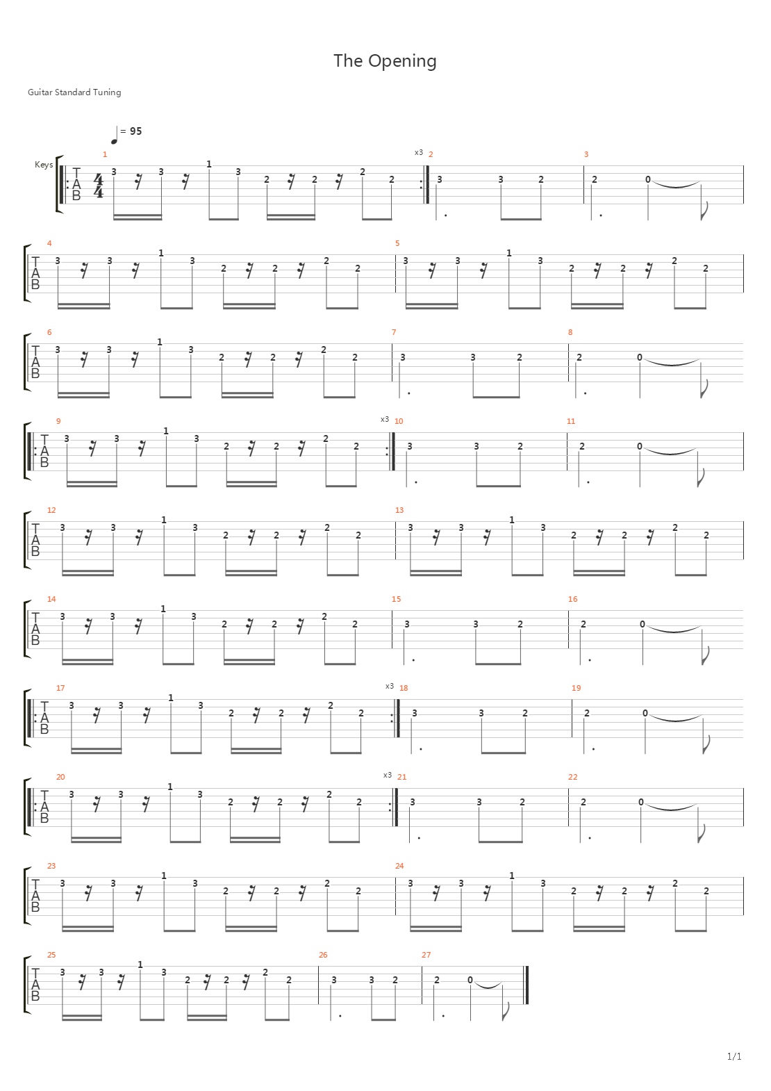 The Opening吉他谱