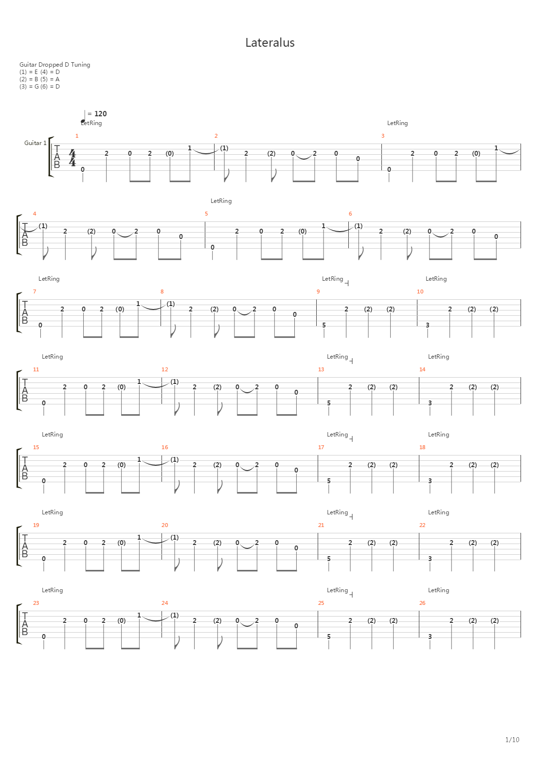 Lateralus吉他谱