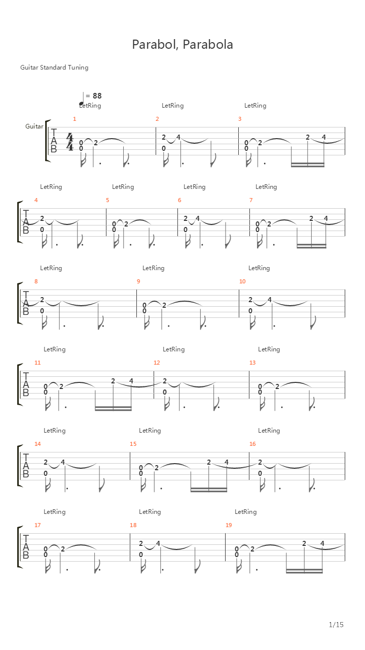 Parabol Parabola吉他谱