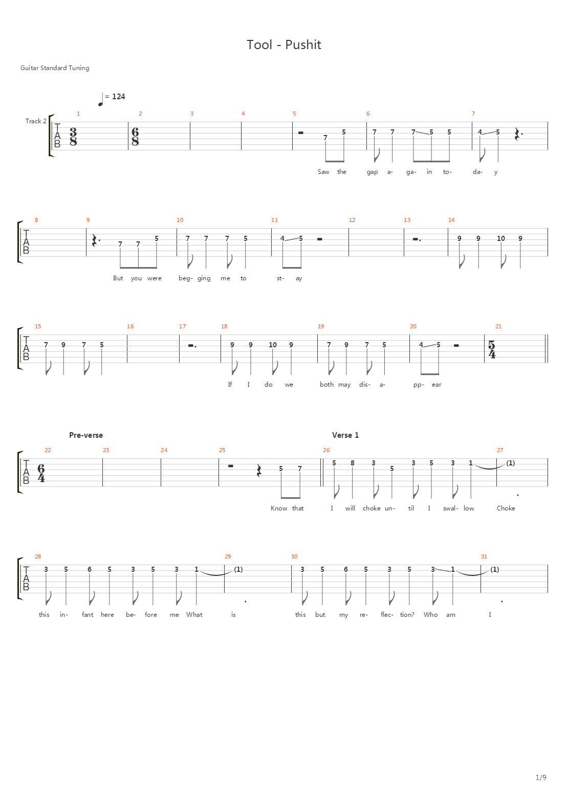 Pushit吉他谱