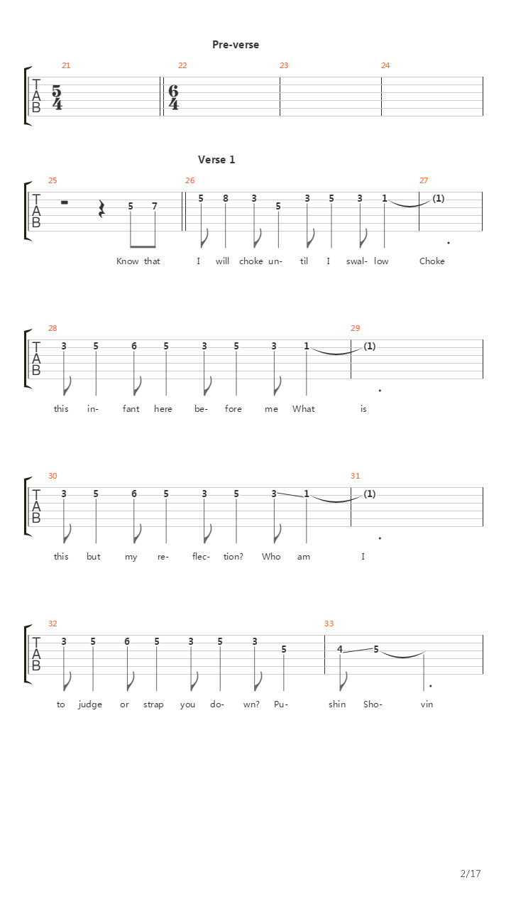 Pushit吉他谱