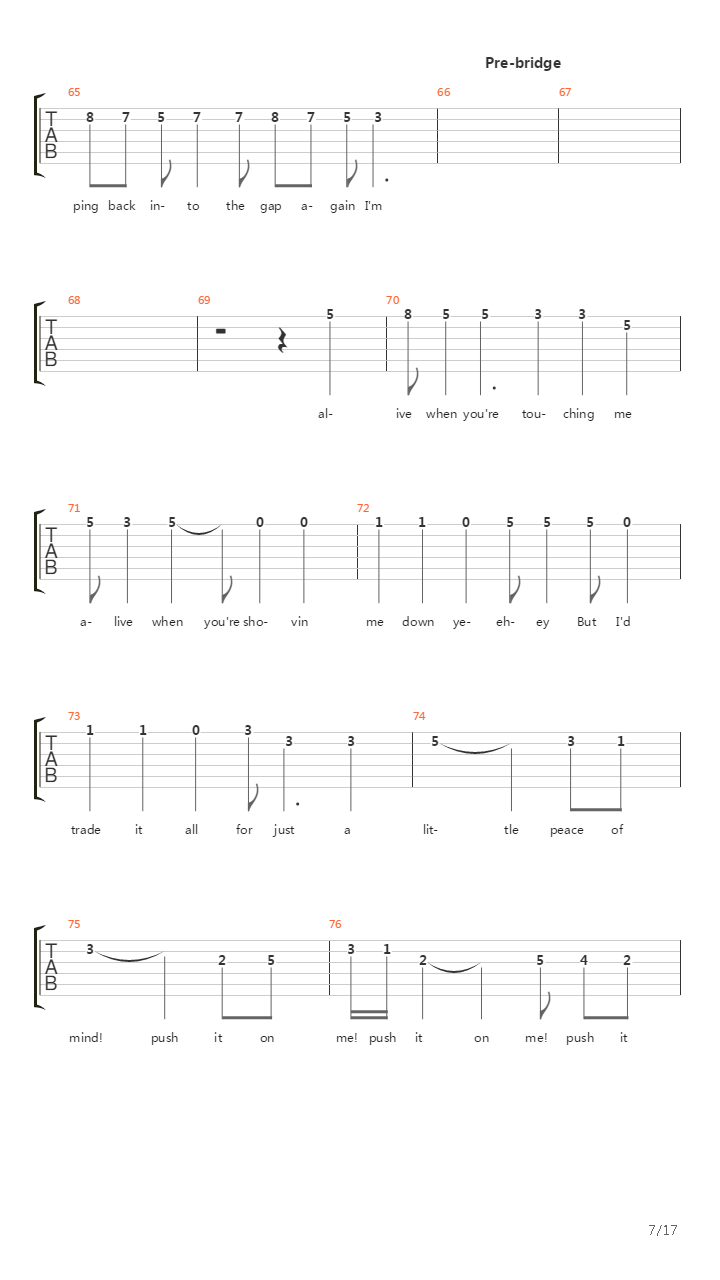 Pushit吉他谱