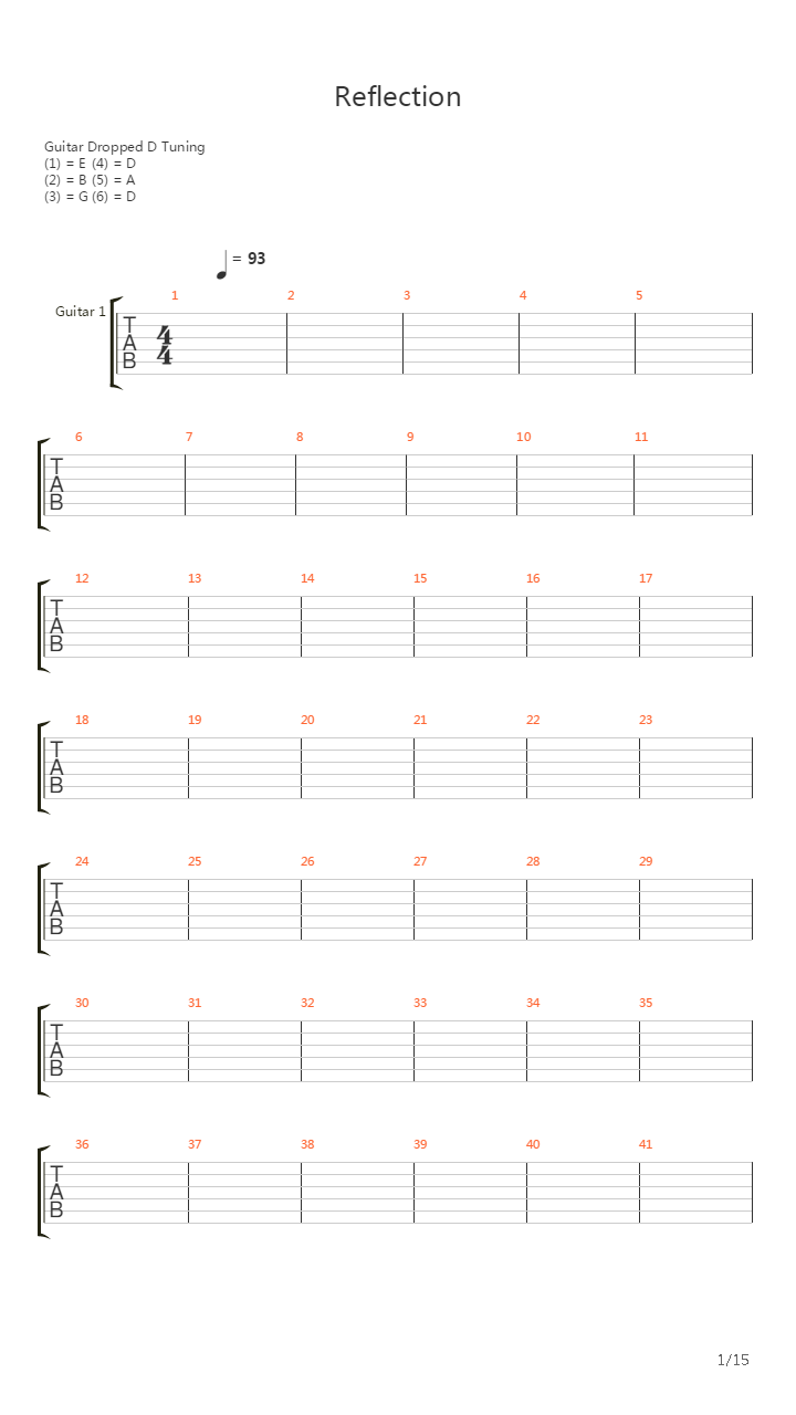 Reflection吉他谱