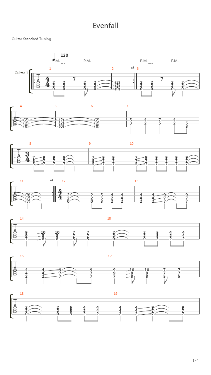 Evenfall吉他谱