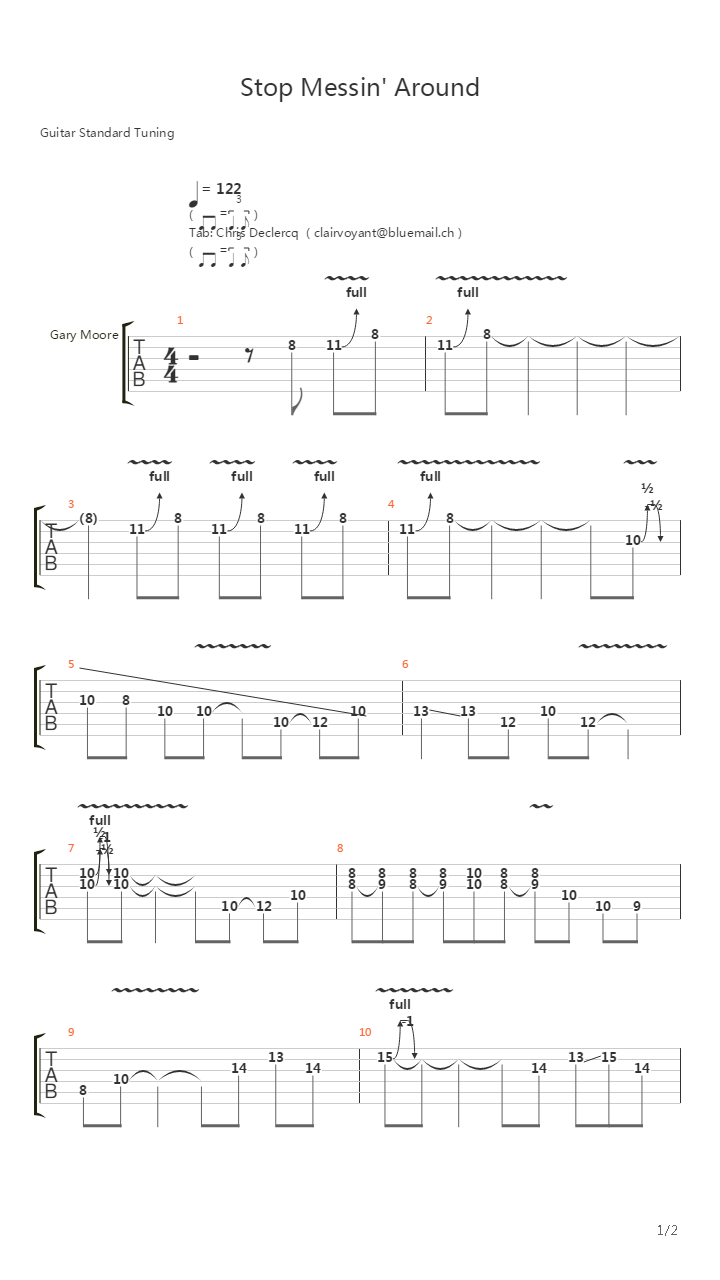 Stop Messin' Around ( Intro )吉他谱