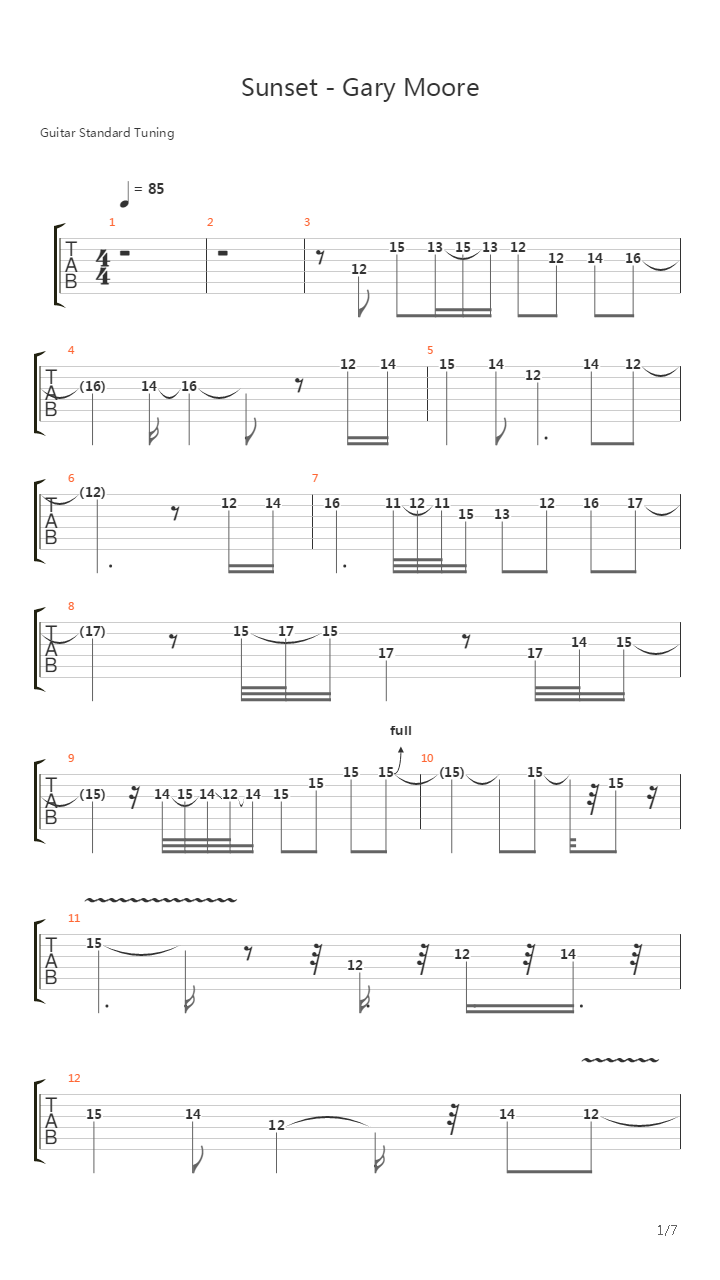 Sunset吉他谱