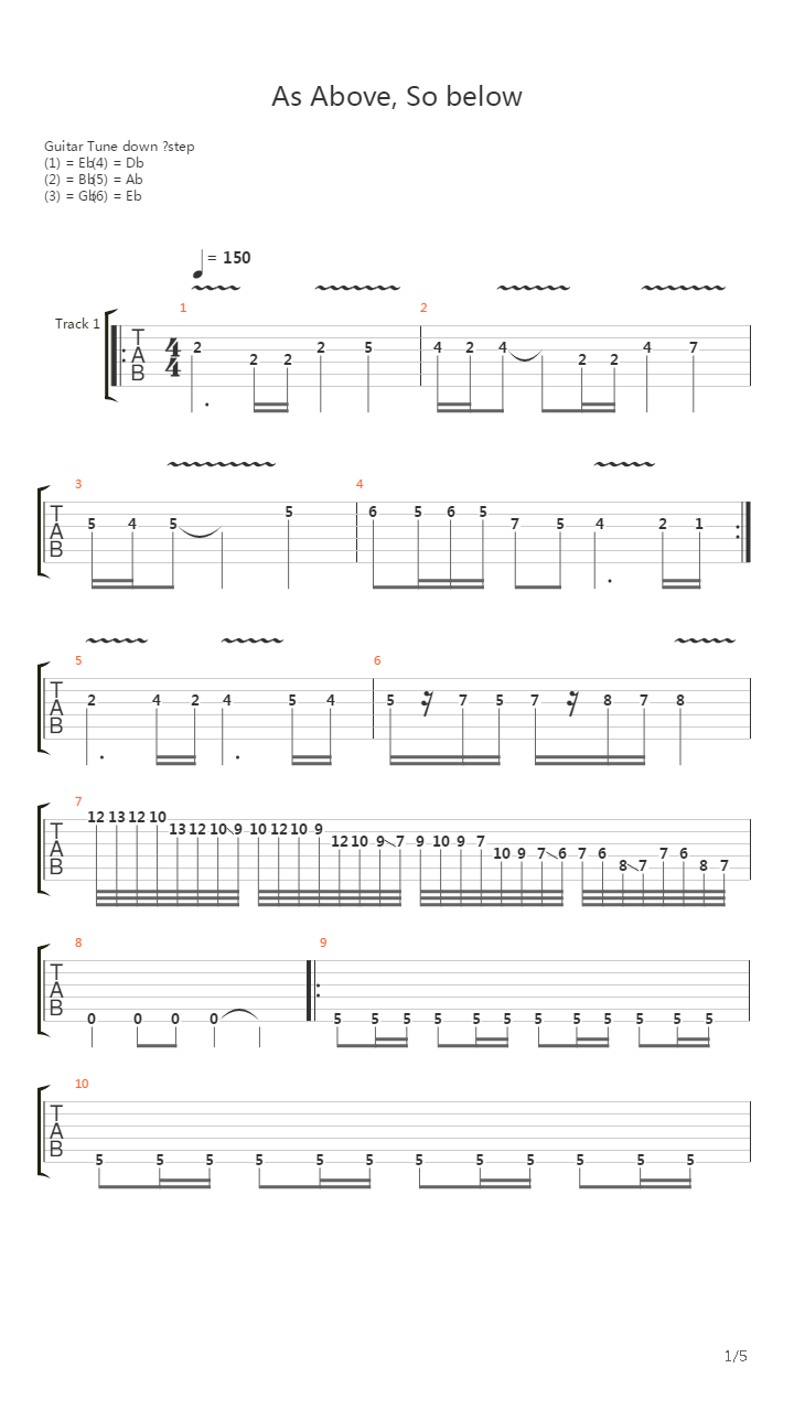 As Above So Below吉他谱