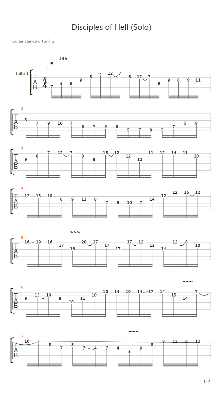 Disciples of Hell (Solo)吉他谱