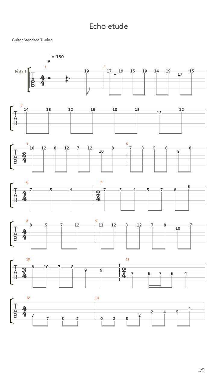 Echo Etude吉他谱