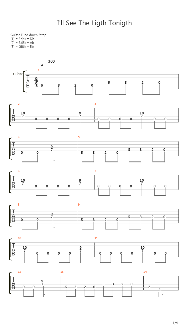 Ill See The Light Tonight吉他谱