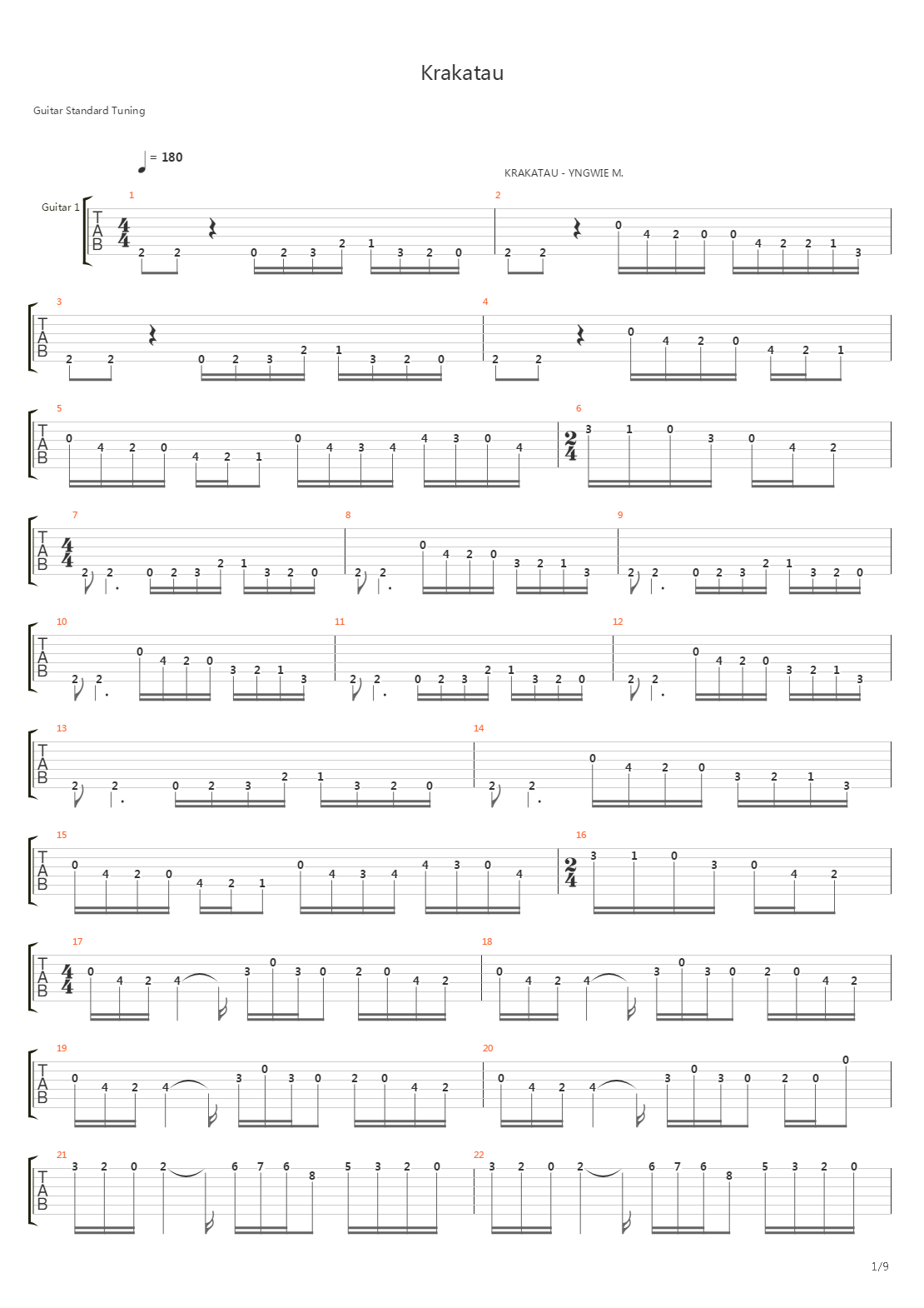 Krakatau吉他谱