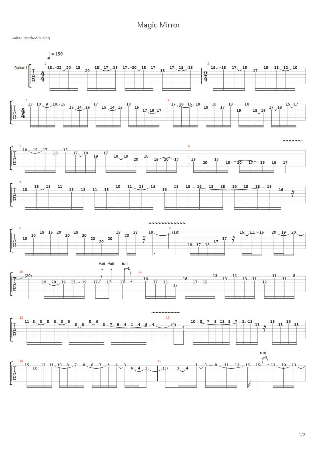 Magic Mirror (solo)吉他谱